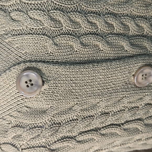 NWOT Belle by Kim Gravel Sage/Olive Cable Knit Cardigan Hip-Length - Picture 3 of 11
